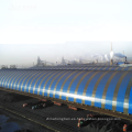 Gran amplio acero marco de acero techo de armadura de reverso de almacenamiento de carbón seco de almacenamiento
